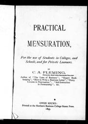 Cover of: Practical mensuration: for the use of students in colleges and schools and for private learners