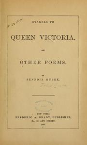 Cover of: Stanzas to Queen Victoria and other poems