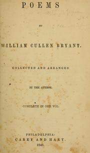 Cover of: Poems by William Cullen Bryant
