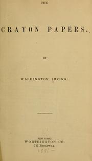 Cover of: The Crayon papers. by Washington Irving