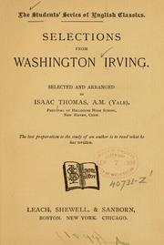 Cover of: Selections from Washington Irving.