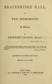Cover of: Bracebridge hall, or The humorists by Washington Irving