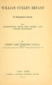Cover of: William Cullen Bryant by Symington, Andrew James