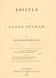 Cover of: Epistle to Peter Pindar: By the author of The Baviad