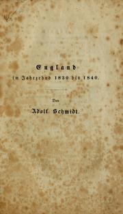 Cover of: England im Jahrzehnd 1830 bis 1840