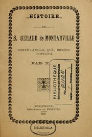 Histoire de St-Gerard de Montarville, comte Labelle, Que., diocese d'Ottawa by J. A. Lemonde
