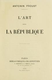 Cover of: L'art sous la République
