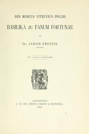 Cover of: Des Marcus Vitruvius Pollio Basilika zu Fanum Fortunae
