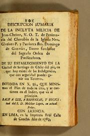 Cover of: Descripcion sumaria de la inclyta milicia de Jesu-Christo by Judas Tadeo de Reyes
