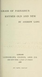 Cover of: Grass of Parnassus: rhymes old and new