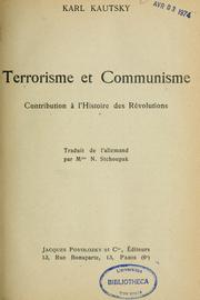 Cover of: Terrorisme et communisme by Karl Kautsky