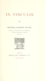 Cover of: In vinculis by Wilfrid Scawen Blunt