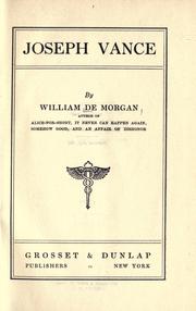 Cover of: Joseph Vance by William Frend De Morgan, William Frend De Morgan