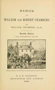 Cover of: Memoir of William and Robert Chambers. by William Chambers