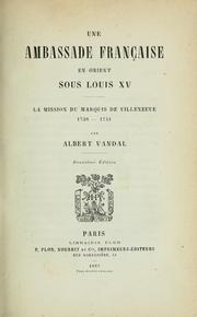 Cover of: Une ambassade française en Orient sous Louis XV by Albert Vandal