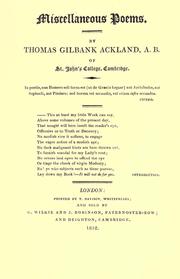 Miscellaneous poems by Thomas Gilbank Ackland