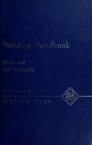 Cover of: Welding handbook: Metals and their weldability