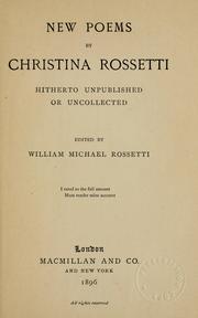 Cover of: New poems by Christina Rossetti: hitherto unpublished or uncollected.