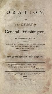 Cover of: An oration, upon the death of General Washington