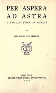 Cover of: Per aspera ad astra: a collection of poems