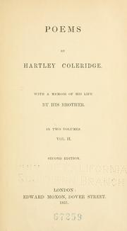 Cover of: Poems. by Hartley Coleridge