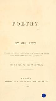 Cover of: Poetry.