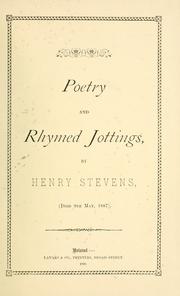 Cover of: Poetry and rhymed jottings.