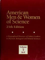 Cover of: American men & woman of science: a biographical directory of today's leaders in physical, biological, and related sciences