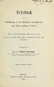 Cover of: Lesebuch zur Einführung in die Kenntnis Deutschlands und seines geistigen Lebens by Wilhelm Paszkowski
