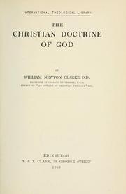 Cover of: The Christian doctrine of God
