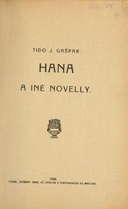 Cover of: Hana a iné novelly