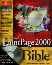 Cover of: Microsoft FrontPage 2000 bible. Microsoft FrontPage 2000 bible quick start