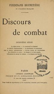 Cover of: Discours de combat