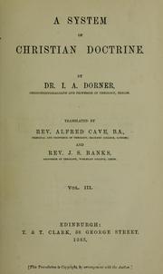 Cover of: A system of Christian doctrine