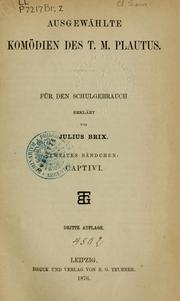 Cover of: Ausgewählte Komödien des T.M. Plautus by Titus Maccius Plautus