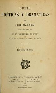 Cover of: Obras poéticas y dramáticas: Coleccionadas por José Domingo Cortés