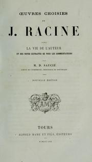 Cover of: Oeuvres choisies de J.Racine by Jean Racine