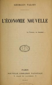 Cover of: L'économie nouvelle by Georges Valois