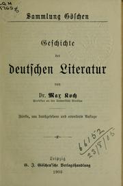 Cover of: Geschichte der deutschen Literatur