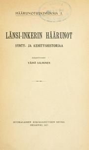 Länsi-Inkerin häärunot by Väinö Salminen