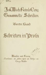 Cover of: Gesammelte Schriften