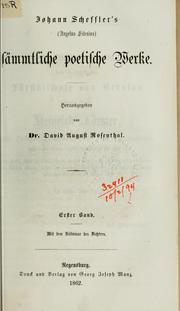 Cover of: Johann Scheffler's (Angelus Silesius) sämmtliche poetische Werke