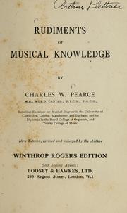 Cover of: Rudiments of musical knowledge