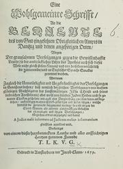 Cover of: Eine wohlgemeinte Schrift an die Bediente des von Gott eingesetzten obrigkeitlichen Ampts in Dantzig und denen angehörigen Orten by Tobias Ludwig Kohlhans