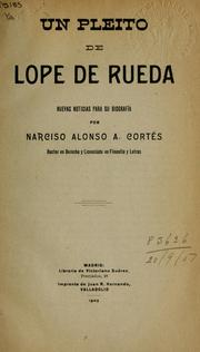 Cover of: Un Pleito de Lope de Rueda: nuevas noticias para su biografía