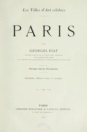 Cover of: Paris by Riat, Georges