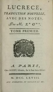 Cover of: Lucrèce by Titus Lucretius Carus