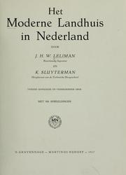 Cover of: Het moderne landhuis in Nederland