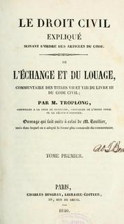 De l'échange et du louage by Troplong M.