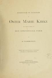 Cover of: Beskrivelse og tegninger af Øster Marie Kirke med særligt hensyn til den oprindelige form